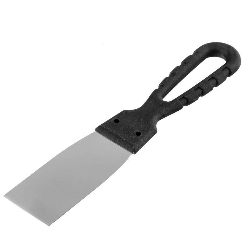 Шпатель с черной ручкой нерж.сталь  Lux, 40 мм / Политех