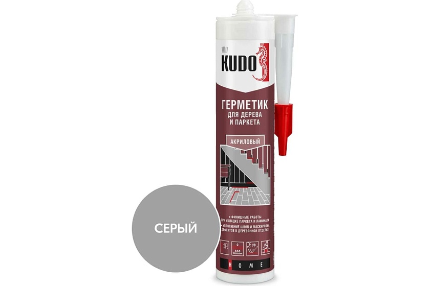 Герметик акриловый для дерева-паркета KUDO серый 280 мл KSK-312