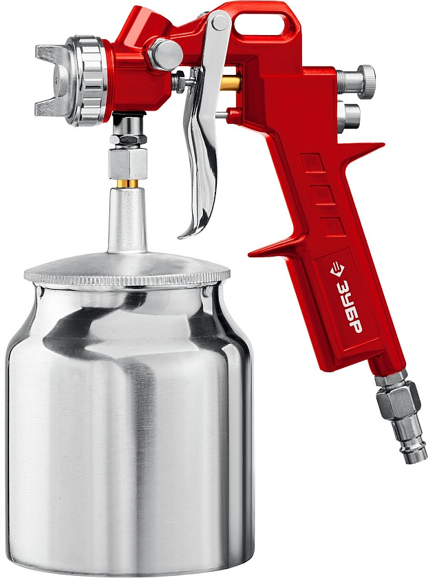 Краскопульт пневматический MS 200N-3 с ниж. бачком 1.2, 1.5, 1.8мм/Зубр
