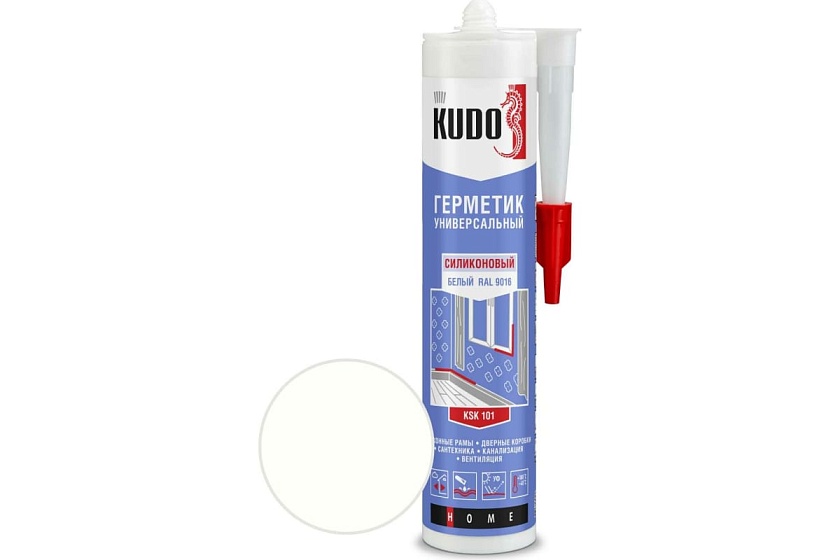 Герметик Силиконовый Универсальный  KUDO белый  280 мл KSK-101