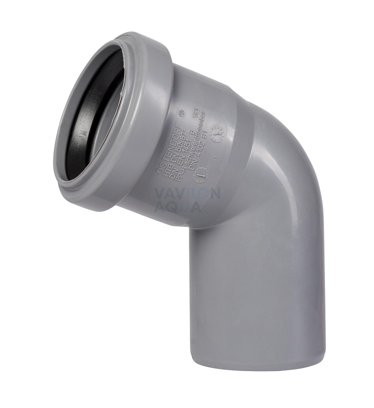 Отвод канал-й ПП 50х67 (серый)